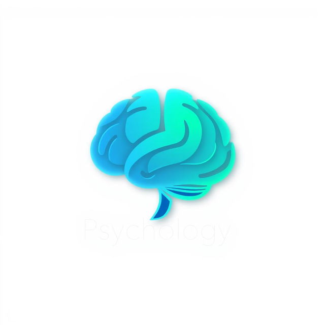 A sleek, modern logo-style profile picture featuring a symbolic brain outline in soft, gradient shades of blue and green, representing psychology