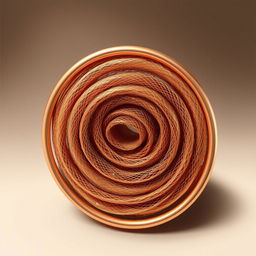 A detailed illustration of copper gauze rolls artistically arranged in concentric bundles of copper tubes