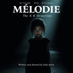A haunting horror movie poster featuring a young girl with nappy hair standing alone in a dark, deserted street at night