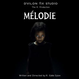 A haunting horror movie poster featuring a young girl with nappy hair standing alone in a dark, deserted street at night