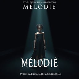 A chilling horror movie poster featuring an 18-year-old Malagasy girl with nappy hair standing in the center of a dark, deserted street