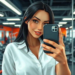 A character inspired by Mathilda from the movie 'Leon: The Professional', featuring long dark hair and wearing a simple white shirt