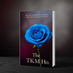 A book cover featuring a vibrant blue rose as the focal point