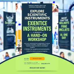 An eye-catching and informative flyer for a one-day workshop on scientific instruments