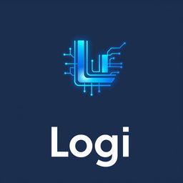 A sleek and futuristic logo design for a tech company called 'Logi'