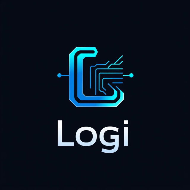 A sleek and futuristic logo design for a tech company called 'Logi'