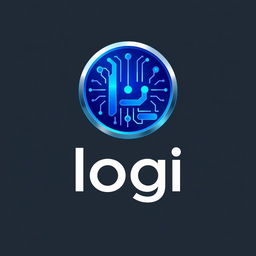 A sleek and futuristic logo design for a tech company called 'Logi'