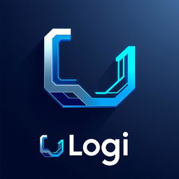 A sleek and futuristic logo design for a tech company called 'Logi'