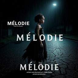 A horror movie poster featuring a young 18-year-old Malagasy girl with nappy hair standing in profile, facing the camera