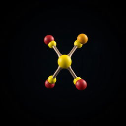 A highly detailed 3D representation of a phosphoric molecule, showcasing its intricate atomic structure