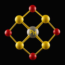 A highly detailed 3D representation of a phosphoric molecule, showcasing its intricate atomic structure
