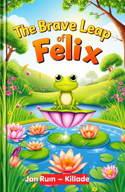 A colorful book cover for a children's book titled "The Brave Leap of Felix"