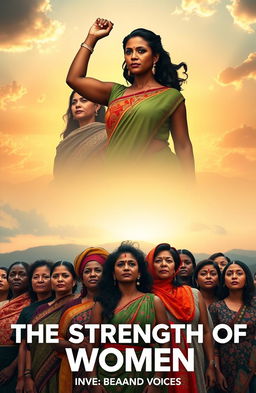 A powerful depiction of female strength, showcasing a diverse group of women from various backgrounds and cultures standing together in solidarity