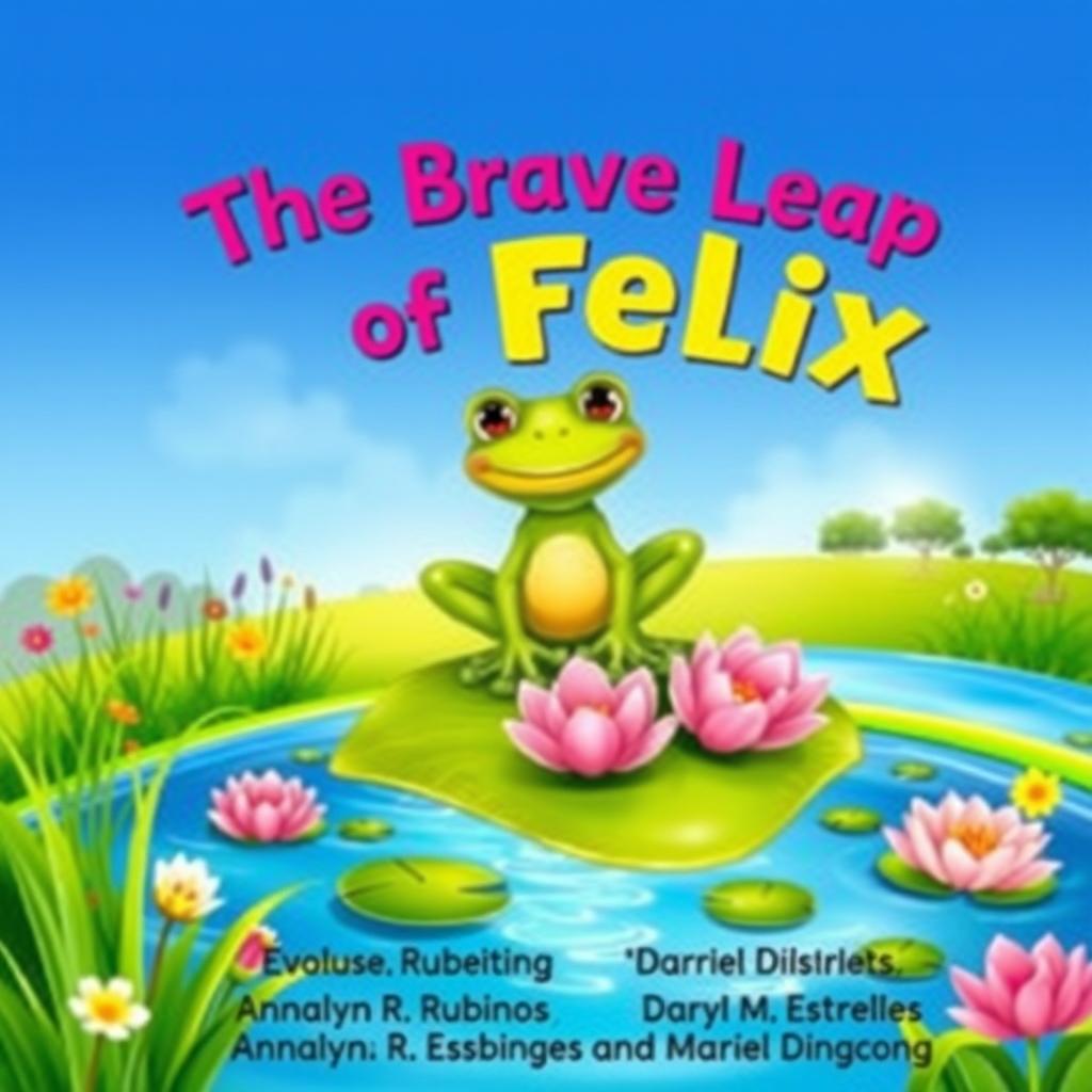 A colorful book cover for a children's book titled "The Brave Leap of Felix"