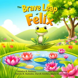 A colorful book cover for a children's book titled "The Brave Leap of Felix"