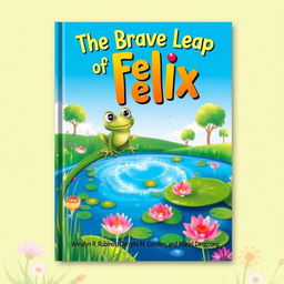 A colorful book cover for a children's book titled "The Brave Leap of Felix"