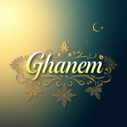A creatively designed image with the name 'Ghanem' artistically displayed in an elegant calligraphy style