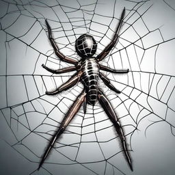 A high-resolution, fully redrawn digital art of the 'Caught in the Web' image with a transparent background