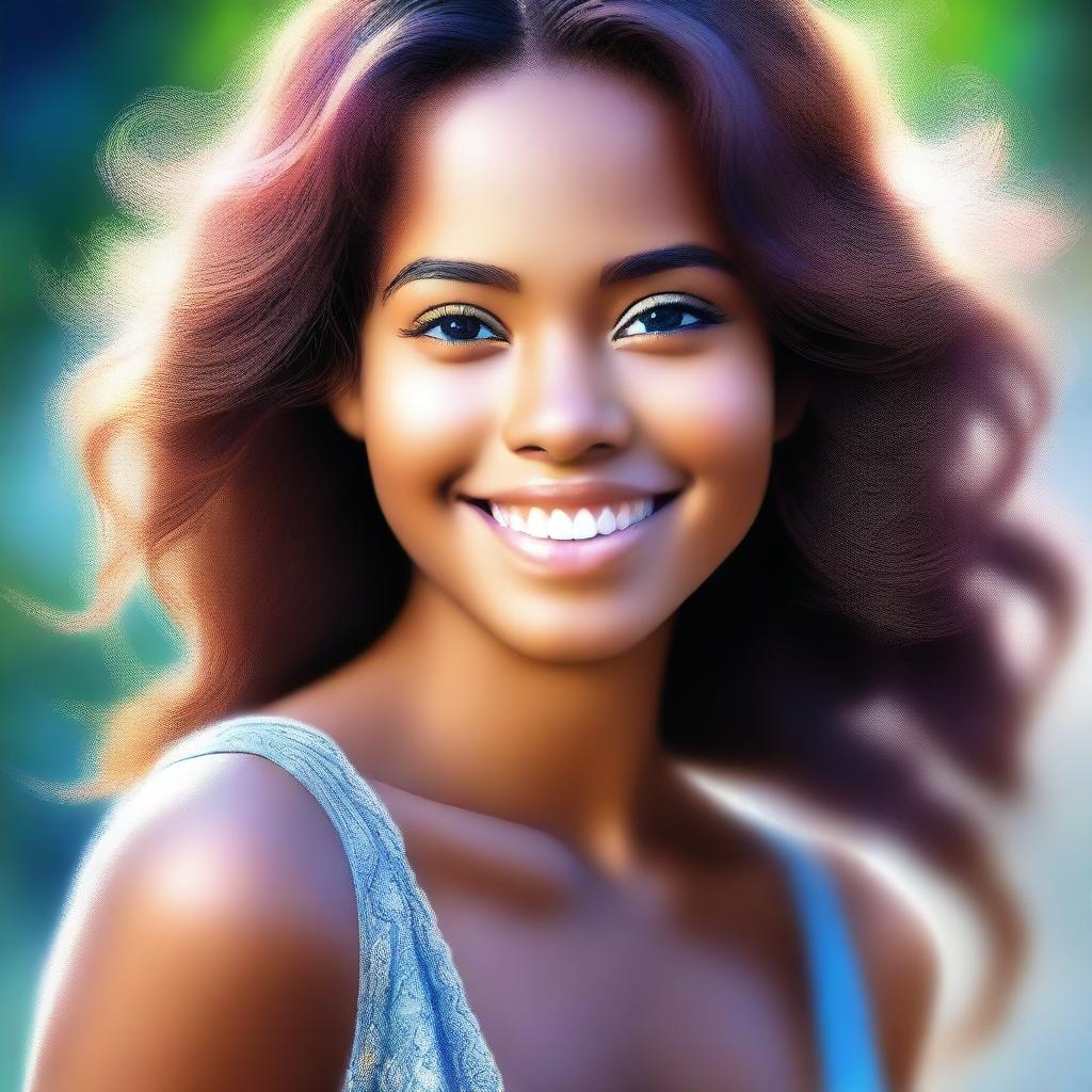 This is a high-quality, digital art image of a stunningly beautiful girl