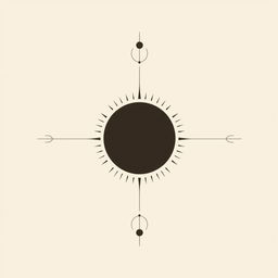A minimalist depiction of an eclipse, featuring a simple yet elegant illustration of the sun partially obscured by the moon