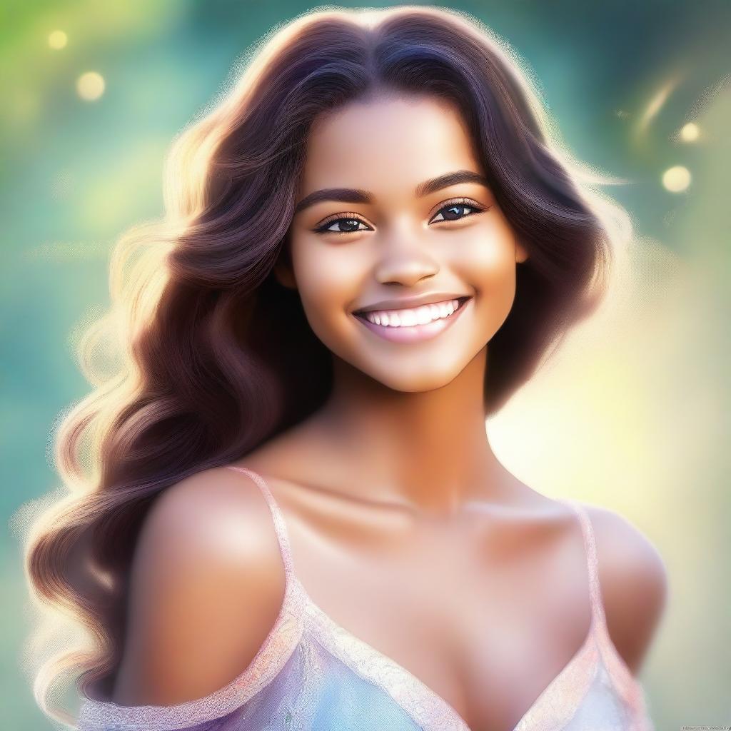 This is a high-quality, digital art image of a stunningly beautiful girl