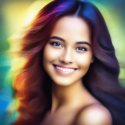 This is a high-quality, digital art image of a stunningly beautiful girl