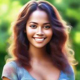 This is a high-quality, digital art image of a stunningly beautiful girl