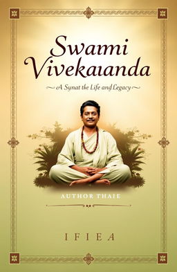 A beautifully designed book cover for 'Swami Vivekananda: His Life and Legacy', featuring an elegant and stylish title in a classic typography