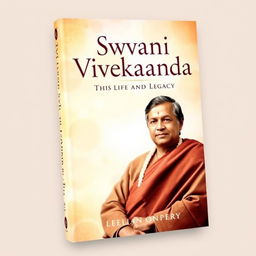 A visually striking book cover for 'Swami Vivekananda: His Life and Legacy', prominently featuring the title in an elegant and stylish font
