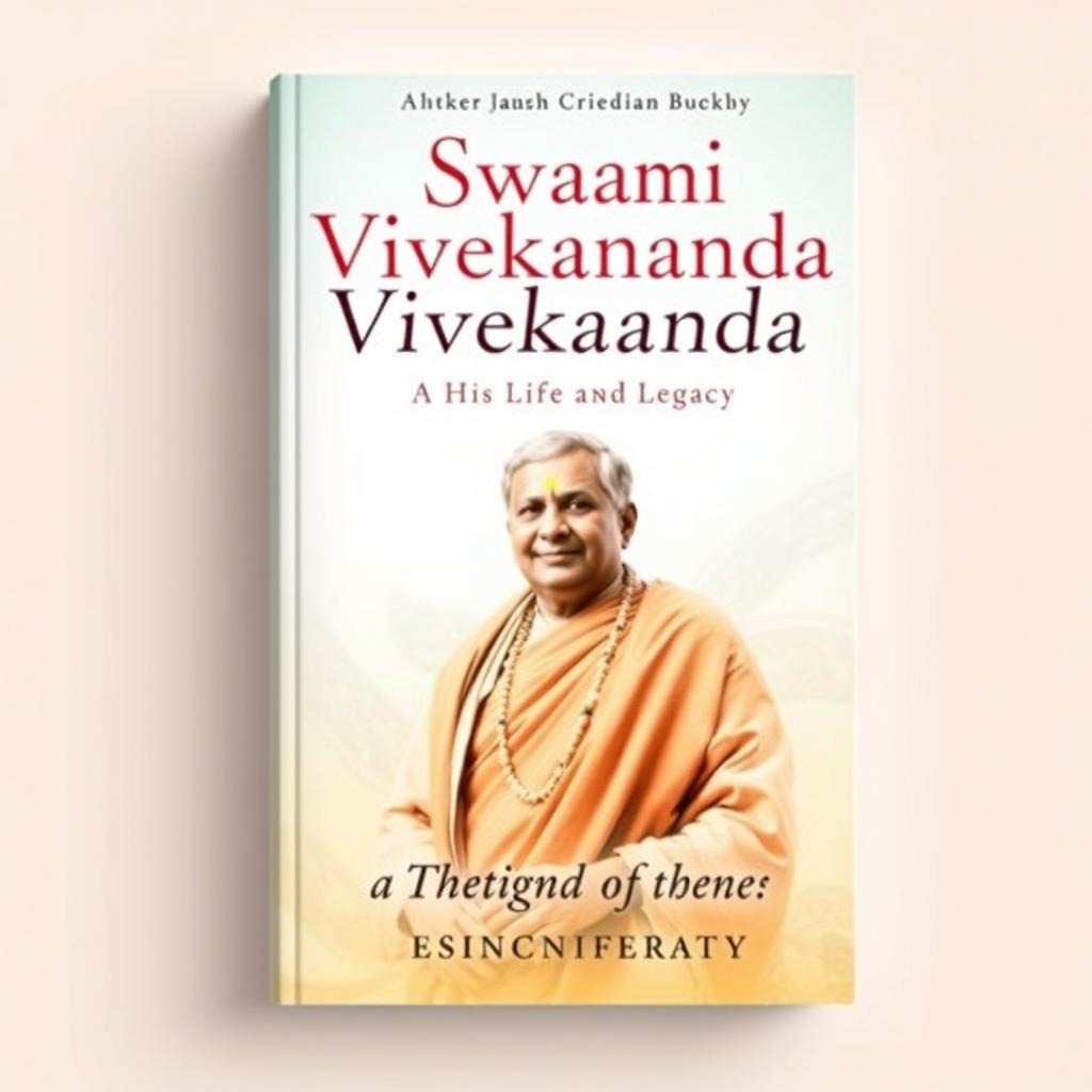 A visually striking book cover for 'Swami Vivekananda: His Life and Legacy', prominently featuring the title in an elegant and stylish font
