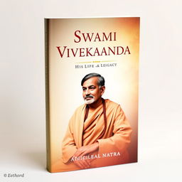 A visually striking book cover for 'Swami Vivekananda: His Life and Legacy', prominently featuring the title in an elegant and stylish font
