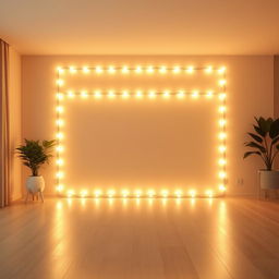 A beautifully lit interior room with a focus on the background wall