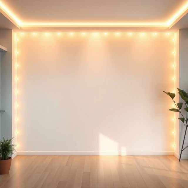 A beautifully lit interior room with a focus on the background wall