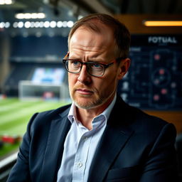 Erik ten Hag, a distinguished football manager, portrayed in a professional setting