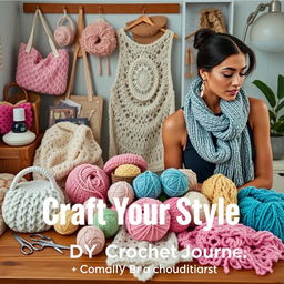A stylish and trendy scene capturing the essence of DIY Crochet Fashion