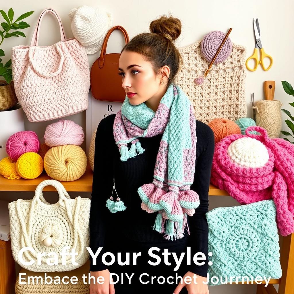 A stylish and trendy scene capturing the essence of DIY Crochet Fashion