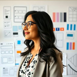 A profile portrait of a female UI/UX designer named Mahak Bati, showcasing her vibrant personality and creativity