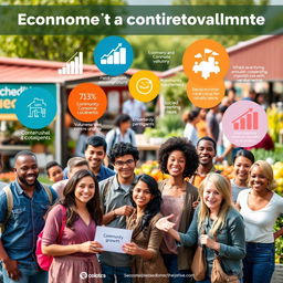 An insightful and informative image showcasing the economic and social value of contributions in a community setting