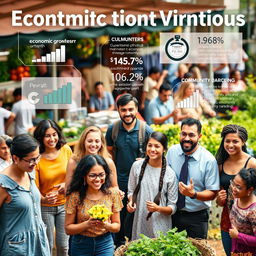 An insightful and informative image showcasing the economic and social value of contributions in a community setting