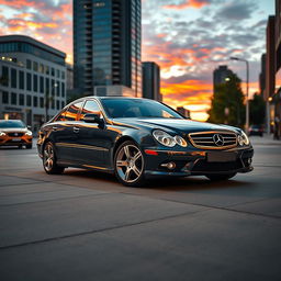 A sleek and stylish Mercedes-Benz W203 model, showcasing its elegant design and modern features