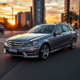 A sleek and stylish Mercedes-Benz W203 model, showcasing its elegant design and modern features