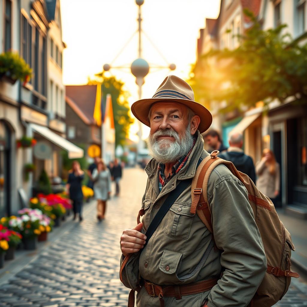 A wise and adventurous traveler exploring the beautiful landscapes of Belgium