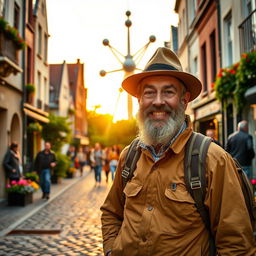 A wise and adventurous traveler exploring the beautiful landscapes of Belgium