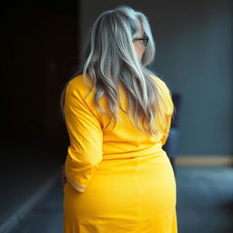 A voluptuous, mature Indian woman in her 60s, showcasing her full backside with confidence and sensuality