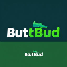 A modern, sleek logo design for a shoe company named 'ButBud'