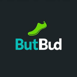A modern and stylish logo for a shoe company named 'ButBud'