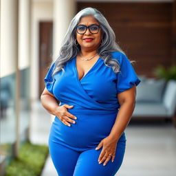 A sensual and voluptuous dusky Indian woman in her 50s, exuding confidence