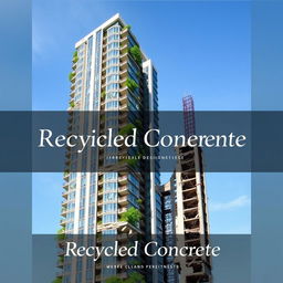 A project cover design for a graduation project titled 'Recycled Concrete'