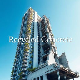 A project cover design for a graduation project titled 'Recycled Concrete'