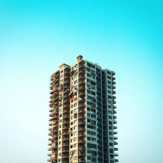 A unique residential tower that is half in ruins and half beautifully modern